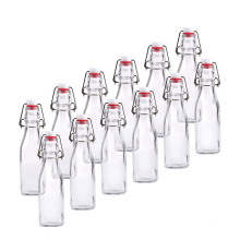 wholesale 250ml square swing top glass bottle for Oil Beer Beverage with Stopper